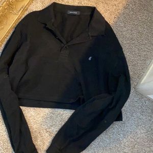 Navy long sleeve urban outfitters cropped top